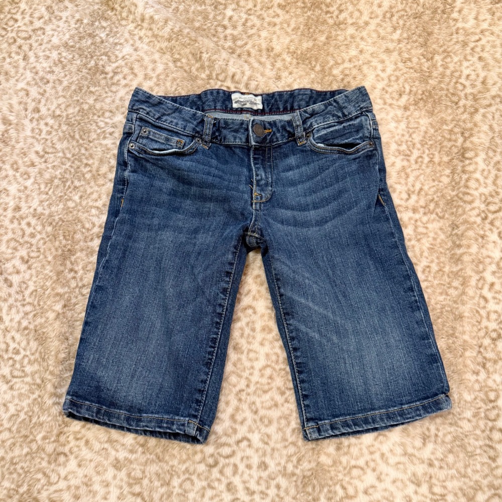 Aeropostale Denim Bermuda Shorts Dark Wash Skater Indie Sleaze Size 3/4